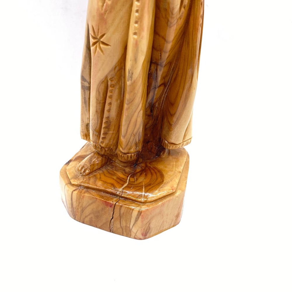 Virgin Mary & Baby Jesus Olive Wood Statue 10" Made in Bethlehem - Picture 5 of 6